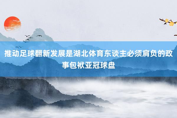 推动足球翻新发展是湖北体育东谈主必须肩负的政事包袱亚冠球盘