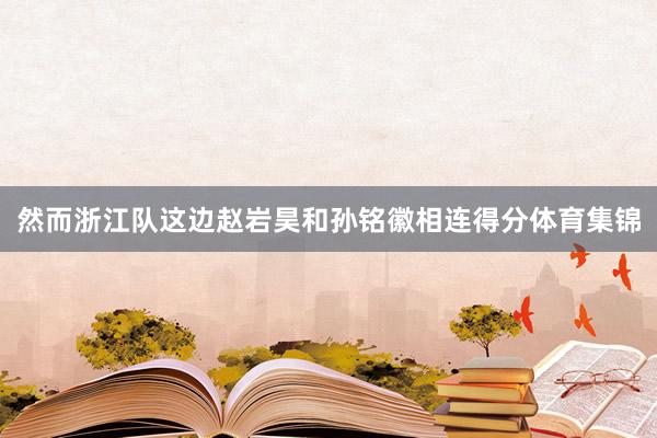 然而浙江队这边赵岩昊和孙铭徽相连得分体育集锦